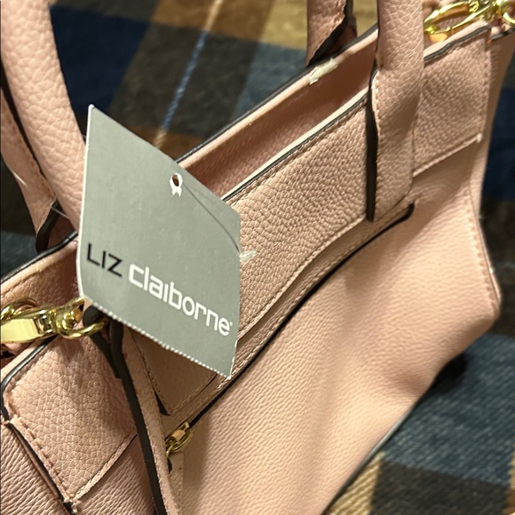 Liz Claiborne Pink and Burgundy Floral Satchel - Picture 6 of 12